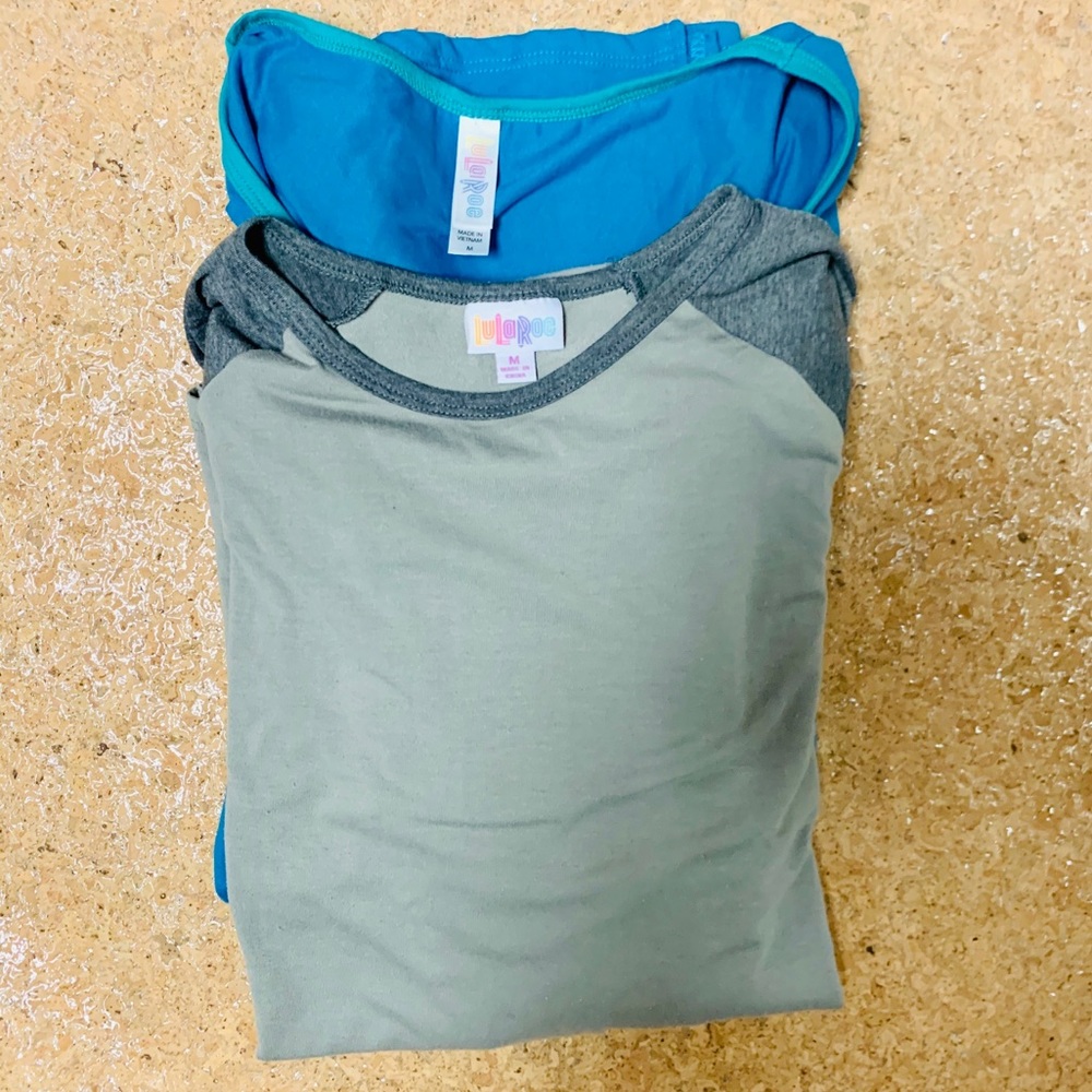 Lularoe 2 Baseball tee bundle Size Medium